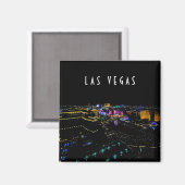 Las Vegas Skyline in der Nacht Magnet (Vorderseite/Rückseite)