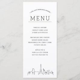 Las Vegas Skyline | Menü für Hochzeiten Menükarte