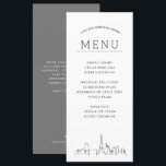 Las Vegas Skyline | Menü für Hochzeiten Menükarte<br><div class="desc">Ein Set personalisierter Speisekarten für Ihre nächste Hochzeitsveranstaltung in der wunderschönen und weltberühmten Stadt Las Vegas. Es zeigt eine Deko-gezeichnete Abbildung der Skyline der Stadt. Darüber befinden sich Plätze für Ihre einzigartige Menüauswahl. Auf der Rückseite ist eine weiche nickelgraue Farbe mit einem Raum für Ihre eigene einzigartige Botschaft, um Ihren...</div>