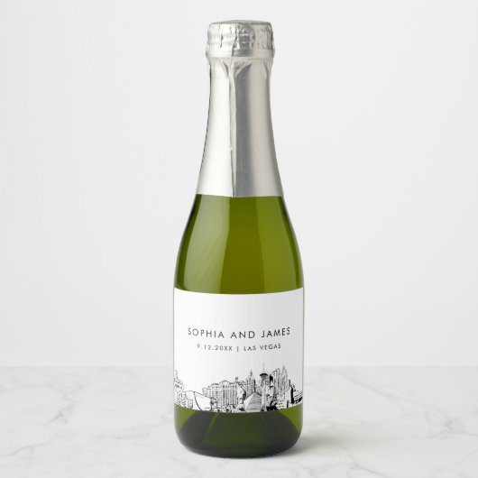 Las Vegas Skyline Mini Schaumweinetikett (Vorderseite)