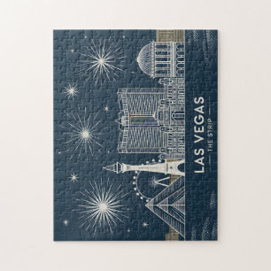 Las Vegas Skyline Minimalistische Linie Art Citysc Puzzle
