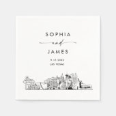 Las Vegas Skyline Modern Wedding Cocktail Serviette (Vorderseite)