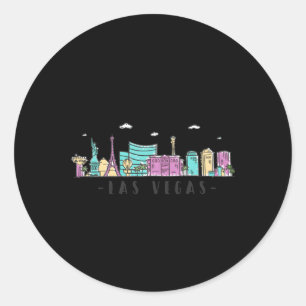 Las Vegas Skyline Nevada Runder Aufkleber