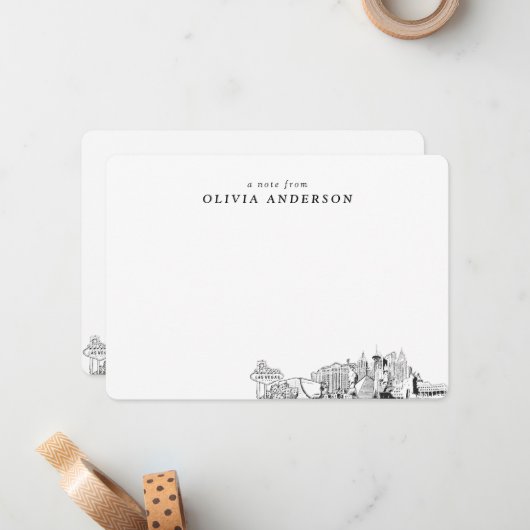 Las Vegas Skyline Personalisierte Mitteilungskarte (Vorderseite/Rückseite Beispiel)