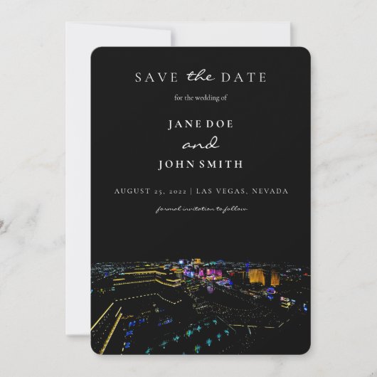 Las Vegas Skyline Save the Date Karte (Vorderseite)