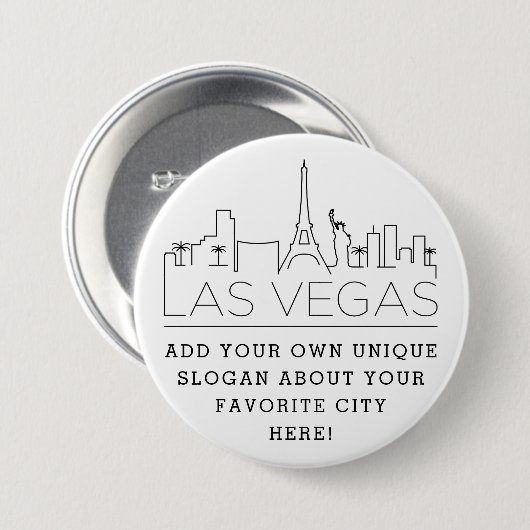 Las Vegas Skyline | Schaltfläche "Benutzerdefinier Button (Vorne & Hinten)