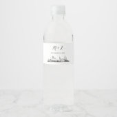 Las Vegas Skyline Wasserflaschen Labels Wasserflaschenetikett (Vorderseite)