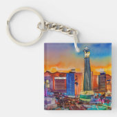 Las Vegas Skyline Watercolor Schlüsselanhänger (Vorderseite)