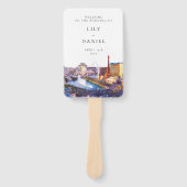 Las Vegas Skyline Watercolor Wedding Program Fächer (Vorderseite)
