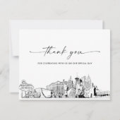 Las Vegas Skyline Wedding Foto Danke Karte (Vorderseite)