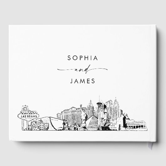 Las Vegas Skyline Wedding Guest Book Gästebuch (Rückseite)