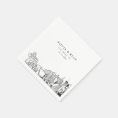 Las Vegas Skyline Wedding Paper Cocktail Napkin Serviette (Ecke)