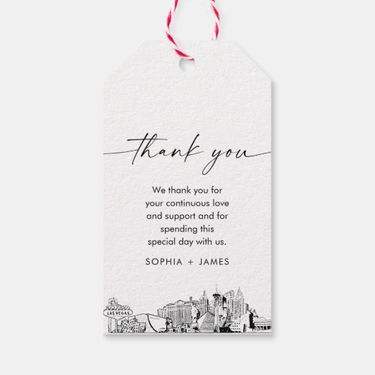 Las Vegas Skyline Wedding Vielen Dank für Ihre Unt Geschenkanhänger (Rückseite)