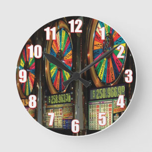 Las Vegas Slot Machine Clock Runde Wanduhr