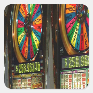 Las Vegas Slot Maschinen Quadratischer Aufkleber