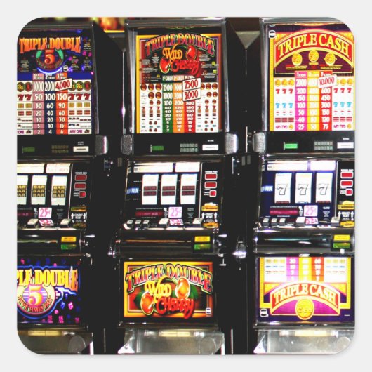 Las Vegas Slots Dream Machines Quadratischer Aufkleber (Vorderseite)