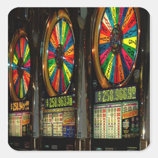 Las VEGAS-SLOTS Quadratischer Aufkleber