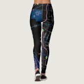 Las Vegas-Stadt-Karte Leggings (Rückseite)
