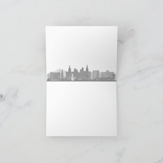 Las Vegas-Stadt-Skyline-Hochzeit danken Ihnen zu Dankeskarte (Innenseite)