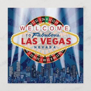 Las Vegas-Stadtansicht Moderne Einzigartige Geburt Einladung