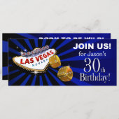 Las Vegas Sternexplosion 30. Geburtstag Einladung (Vorne/Hinten)