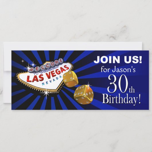Las Vegas Sternexplosion 30. Geburtstag Einladung (Vorderseite)