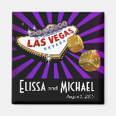 Las Vegas Sternexplosion Gastgeschenk Hochzeit lil Magnet (Vorne)