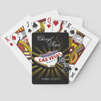 Las Vegas Sternexplosion Hochzeit Schwarz & Gold Spielkarten