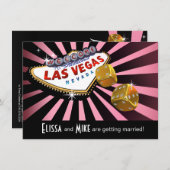 Las Vegas Sternexplosion Hochzeitliches Rosa Einladung (Vorne/Hinten)
