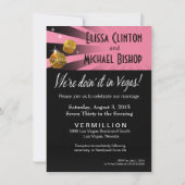 Las Vegas Sternexplosion Hochzeitliches Rosa Einladung (Rückseite)