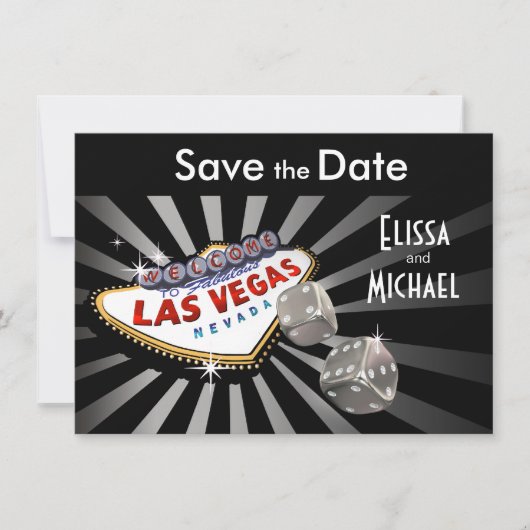 Las Vegas Sternexplosion Save the Date silberschwa (Vorderseite)