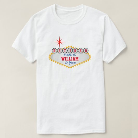 Las Vegas Stil Schildermüdung personalisieren T-Shirt (Design vorne)