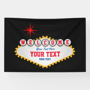 Las Vegas Stil Willkommen bei Ihrem Text Banner