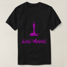 Las Vegas Stratosphere Neon Pink Skizze T-Shirt