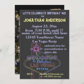 Las Vegas-Streifen-Zeichen-21. Geburtstag Einladung (Vorne/Hinten)