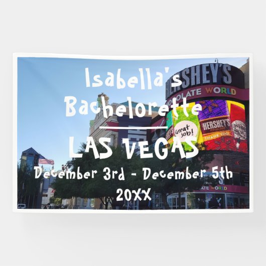 Las Vegas Strip Bachelorette Name Banner (Horizontal)