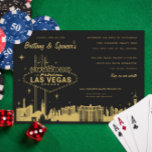 Las Vegas Strip Black and Gold Einladung zur Hochz<br><div class="desc">Las vegas Streifen Illustration in benutzerdefinierter Farbe über benutzerdefinierten Hintergrund. Grafikfarbe ist editierbar</div>