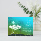 Las Vegas Strip Chic Wedding Save the Date Ankündigungspostkarte (Stehend Vorderseite)