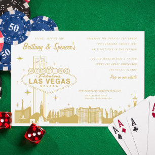 Las Vegas Strip Gold Hochzeit Einladung
