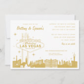 Las Vegas Strip Gold Hochzeit Einladung (Vorderseite)