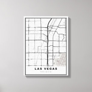 Las Vegas Strip Karte Leinwanddruck