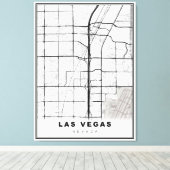 Las Vegas Strip Map Leinwanddruck (Insitu (Holzboden))