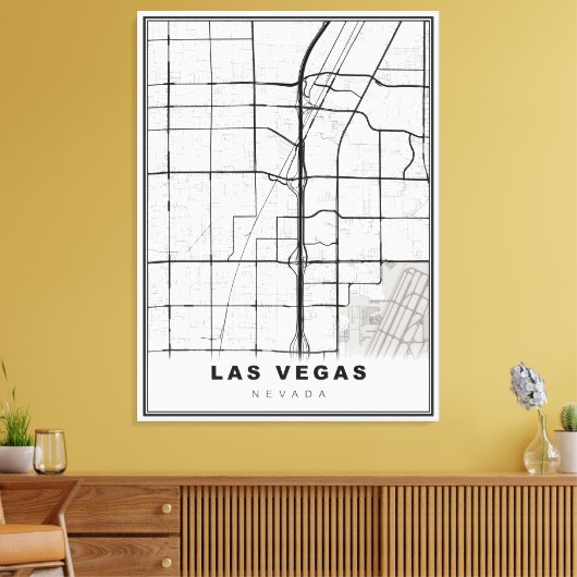Las Vegas Strip Map Leinwanddruck (Insitu (Wohnzimmer))