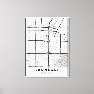 Las Vegas Strip Map Leinwanddruck