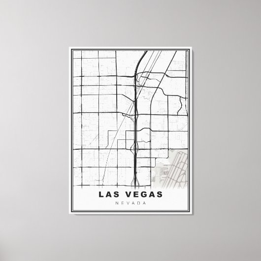 Las Vegas Strip Map Leinwanddruck (Vorderseite)