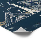 Las Vegas Strip Nevada Skyline Line Art Cityscape Poster (Ecke)