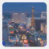 Las Vegas Strip Quadratischer Aufkleber (Vorderseite)