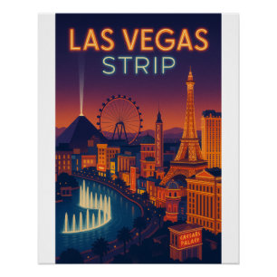 Las Vegas Strip – Retro-Stadtbild-Wandkunst Poster