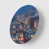 Las Vegas Strip Runde Wanduhr (Winkel)