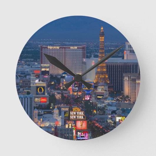Las Vegas Strip Runde Wanduhr (Vorderseite)